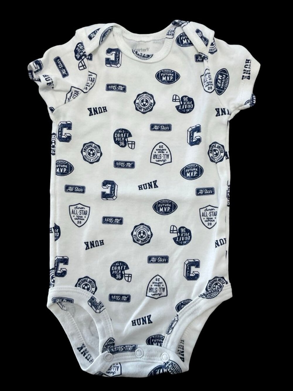 🌻10/$25 - White/Navy Football Themed Onesie